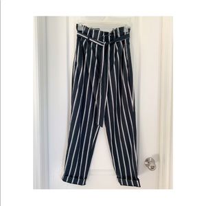 H&M striped paperbag pants